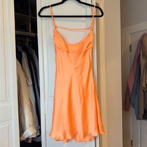 Elegant Orange Slip Dress